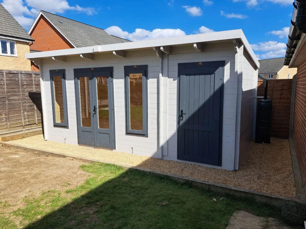 grey shed from dunster house